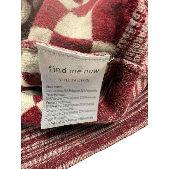 Find Me Now Presley Checkerboard Harlequin Puff Sleeve Cropped Cardigan M - Picture 3 of 14